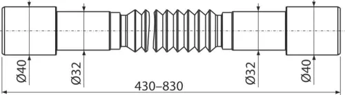 Flexibilis bekötőcső 40–32×32–40