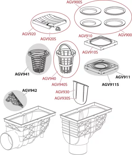 Univerzális esővíz elvezető 300×155/110 mm, függőleges, fekete