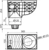 Univerzális esővíz elvezető 300×155/125 mm, függőleges, szürke