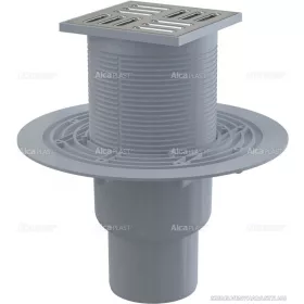   Padlóösszefolyó 105×105/50/75 mm függőleges, rozsdamentes rács, kombinált SMART bűzzár