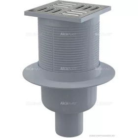   Padlóösszefolyó 105×105/50 mm függőleges, rozsdamentes rács, kombinált SMART bűzzár