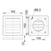 Szellőzőrács gravitációs 150x150 mm