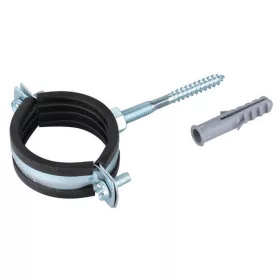Gumis csőbilincs 1/2" + csavar és tipli