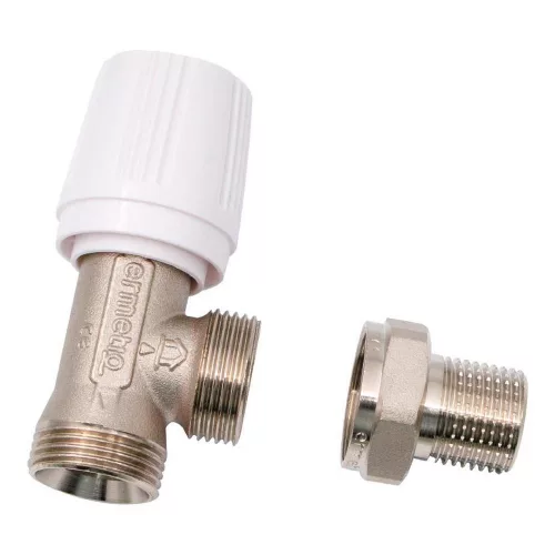 Radiátorszelep kézi 1/2" sarok előremenő KM eurokónuszos 1/2"x3/4"