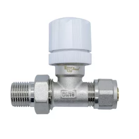   Egyenes 1/2" előremenő therm. radiátorszelep 16-os csatlakozóval