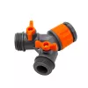 Y vízelosztó csatlakozó,zárható,  1/2-3/4"BM - 2 x1/2" KM