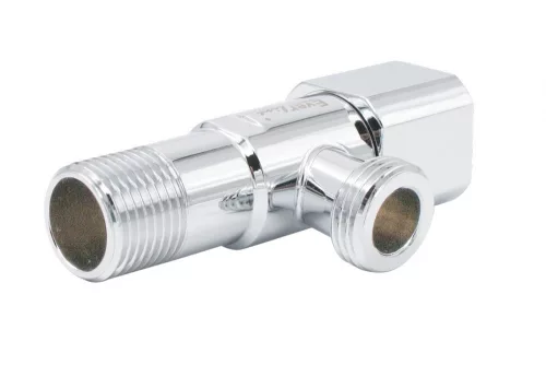 Kerámia betétes INOX sarokszelep 1/2x3/4" SZÖGETLES