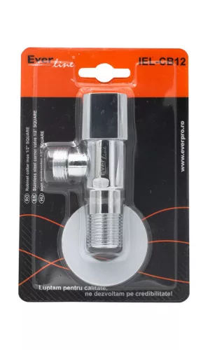 Kerámia betétes INOX sarokszelep 1/2x3/4" SZÖGETLES