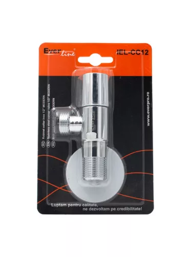 Kerámia betétes INOX sarokszelep 1/2x3/4" MODERN