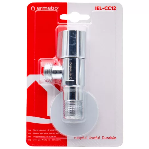 Kerámia betétes INOX sarokszelep 1/2" MODERN