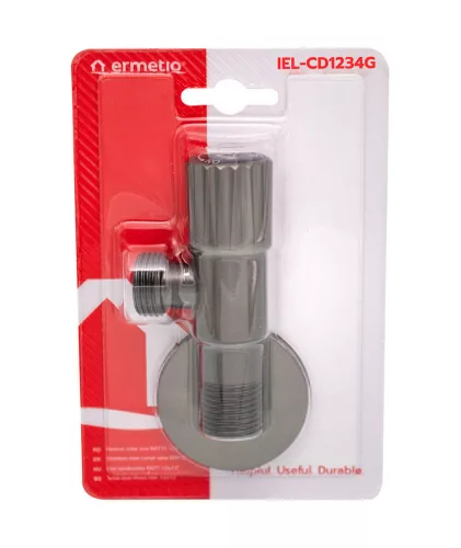Kerámia betétes  INOX sarokszelep 1/2x3/4" MATT SZÜRKE