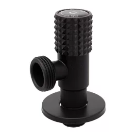 Kerámia betétes INOX sarokszelep 1/2x3/4" MATT FEKETE