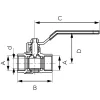 Ferro F-Comfort golyóscsap, lapátkar, BB, 3/4"