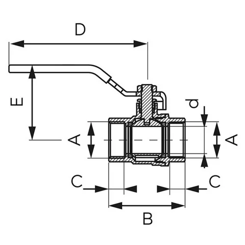 Ferro F-Power golyóscsap lapátkarral, 3/8" BB