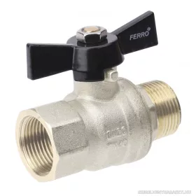   Ferro Herkules golyóscsap pillangókarral, 40 bar, 1/2", fix, KB