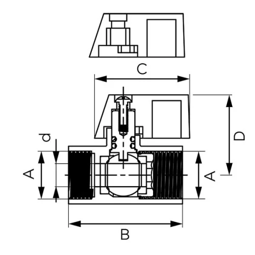 Ferro F-Comfort Mini golyóscsap, BB, 3/8"