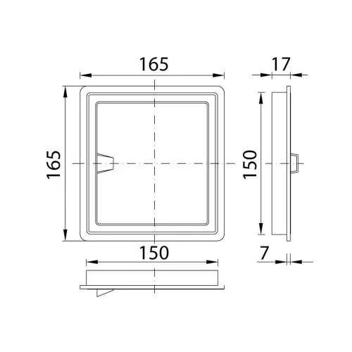 Csempeajtó 150x150 mm