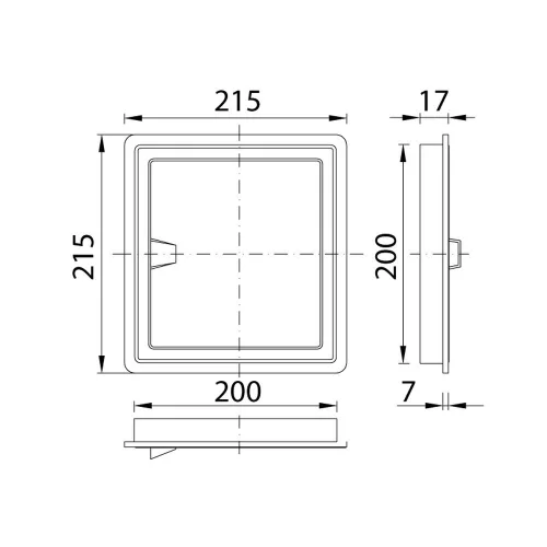 Csempeajtó 200x200 mm