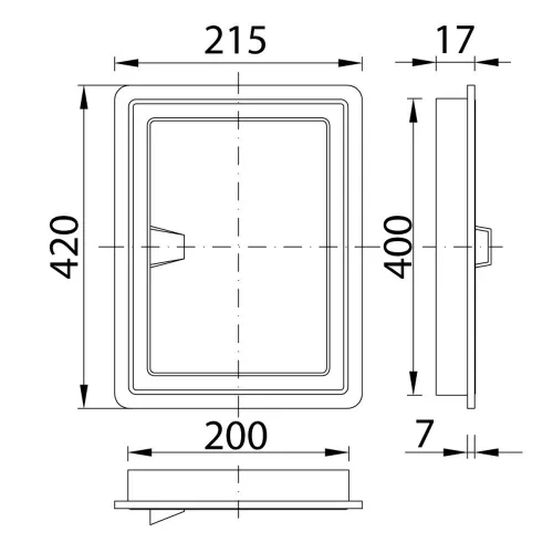 Csempeajtó 200x400 mm