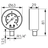 Nyomásmérő alsós csatlakozású 4 bar, Ø63 mm, 1/4"