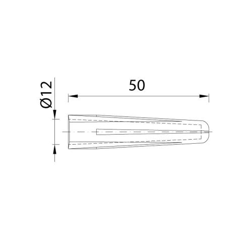 Szögletes tipli Ø12mm