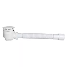   Zuhanytálca szifon Ø50mm fehér + jollyflex, tisztítható bűzzárral