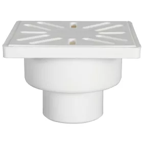   Zuhanytálcaszifon, alsókifolyású 100x100 mm-es műanyag ráccsal, Ø50 mm-es elfolyással, szabványon kívüli bűzzárral