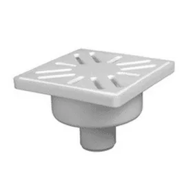   Zuhanytálca szifon, alsókifolyású, 100x100 mm-es műanyag ráccsal Ø32 mm-es elfolyással, szabványon kívüli bűzzárral