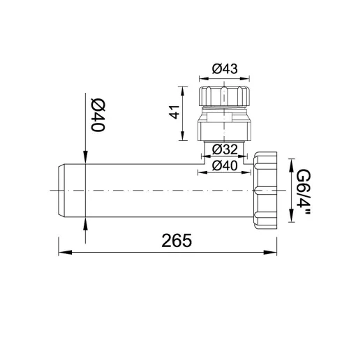 Kötőcső Ø40 mm-es, légbeszívóval (Ø40x265 mm)