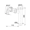 Kötőcső Ø32 mm-es, dupla mosógép csatlakozóval (Ø32 x 265 mm)