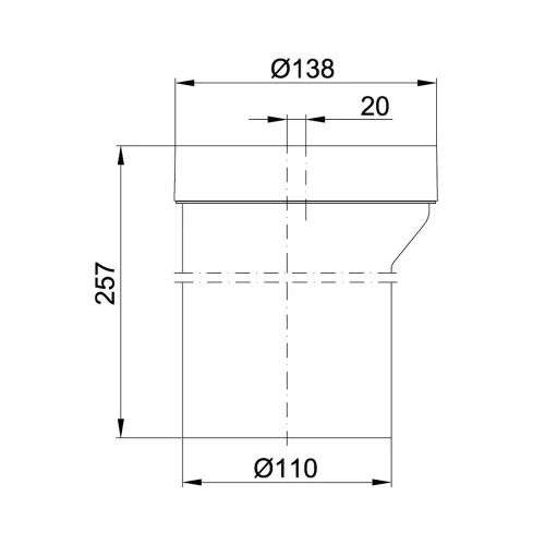 WC lefolyó csatlakozó 20 mm-es eltolással, Ø110 mm