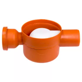   Padlószifon, tokozott, gumigyűrűs, II. ágú, 80mm, Lapos, golyós bűzzárral
