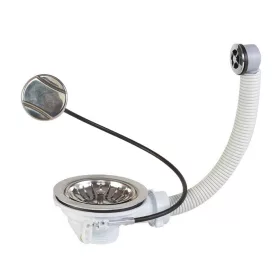   Ø114 mm-es bowdenes leeresztőszelep, kör túlfolyóval, gránit mosogatóhoz