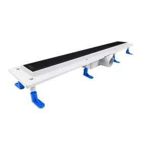 Styron zuhanyfolyóka FEKETE festett üveggel 700 mm-es
