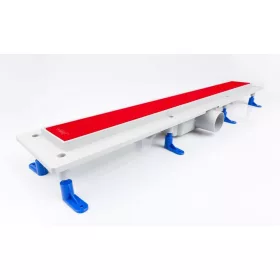 Styron zuhanyfolyóka PIROS festett üveggel 700 mm-es