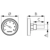 Hőmérő hátsós csatlakozású 0-120°C, Ø63 mm, 1/2"