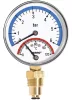 Termomanométer alsós csatl. 0-120°C, 6 bar, Ø80 mm, 1/2"  