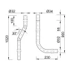 Ø32-es WC öblítő cső, hosszú, fehér, felső elhelyezésű WC tartályhoz (Ø32x2mm)