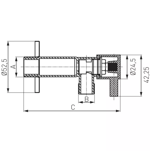 Kerámiabetétes szelep fém fogantyúval 1/2"x3/8"