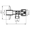 Sarokszelep fémfogantyúval 1/2"x3/8"