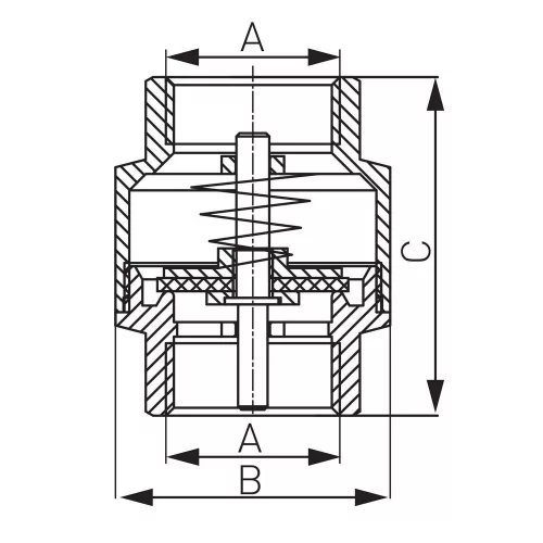 Visszacsapó szelep réz tányérral 3/4", BB